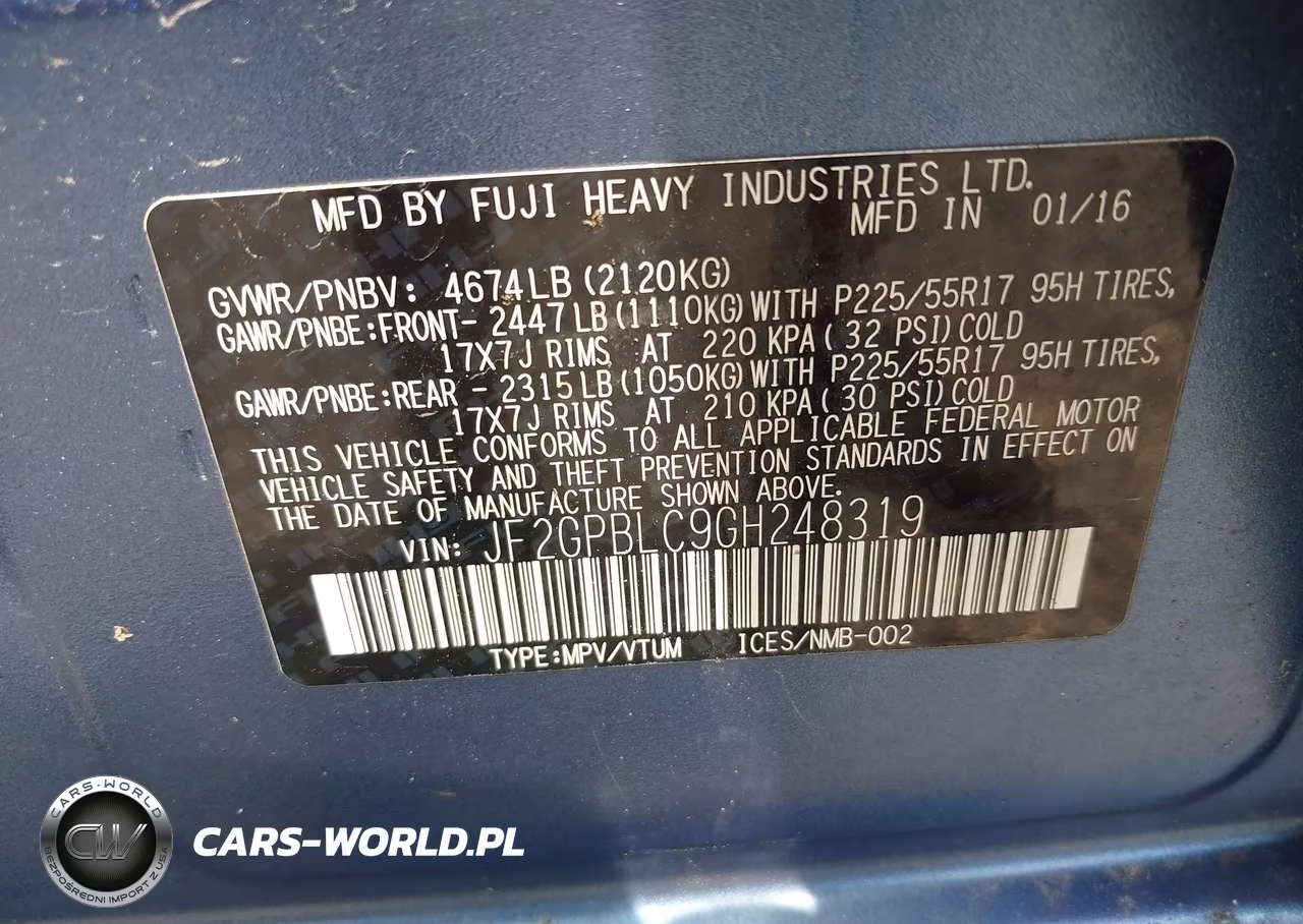 2016 Subaru Crosstrek Hybrid Touring VIN:JF2GPBLC9GH248319 - 9