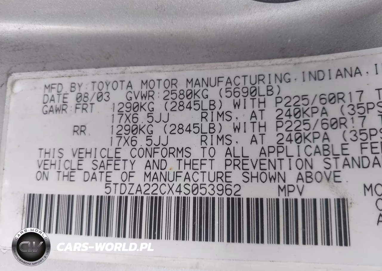 2004 Toyota Sienna Xle VIN:5TDZA22CX4S053962 - 9