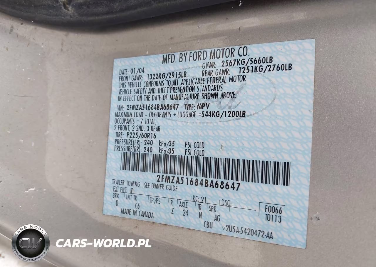 2004 Ford Freestar Se VIN:2FMZA51684BA68647 - 9