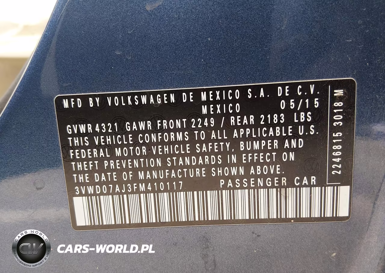 2015 Volkswagen Jetta 1.8T Se VIN:3VWD07AJ3FM410117 - 9