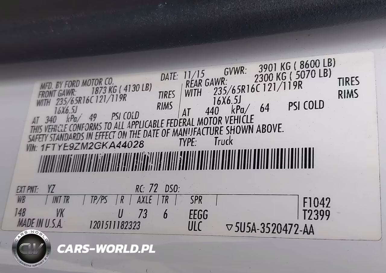 2016 Ford Transit-150 VIN:1FTYE9ZM2GKA44028 - 9