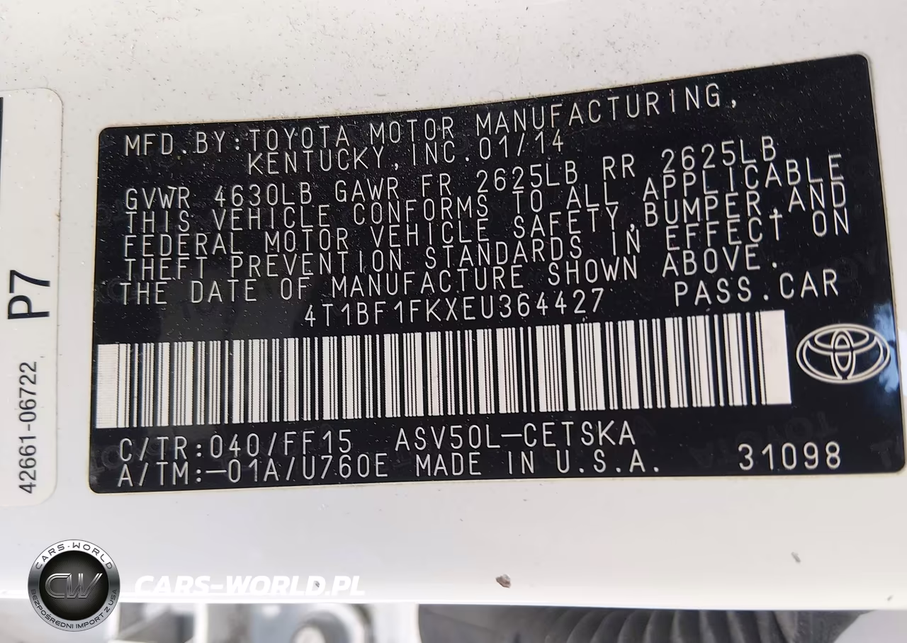2014 Toyota Camry Se VIN:4T1BF1FKXEU364427 - 9