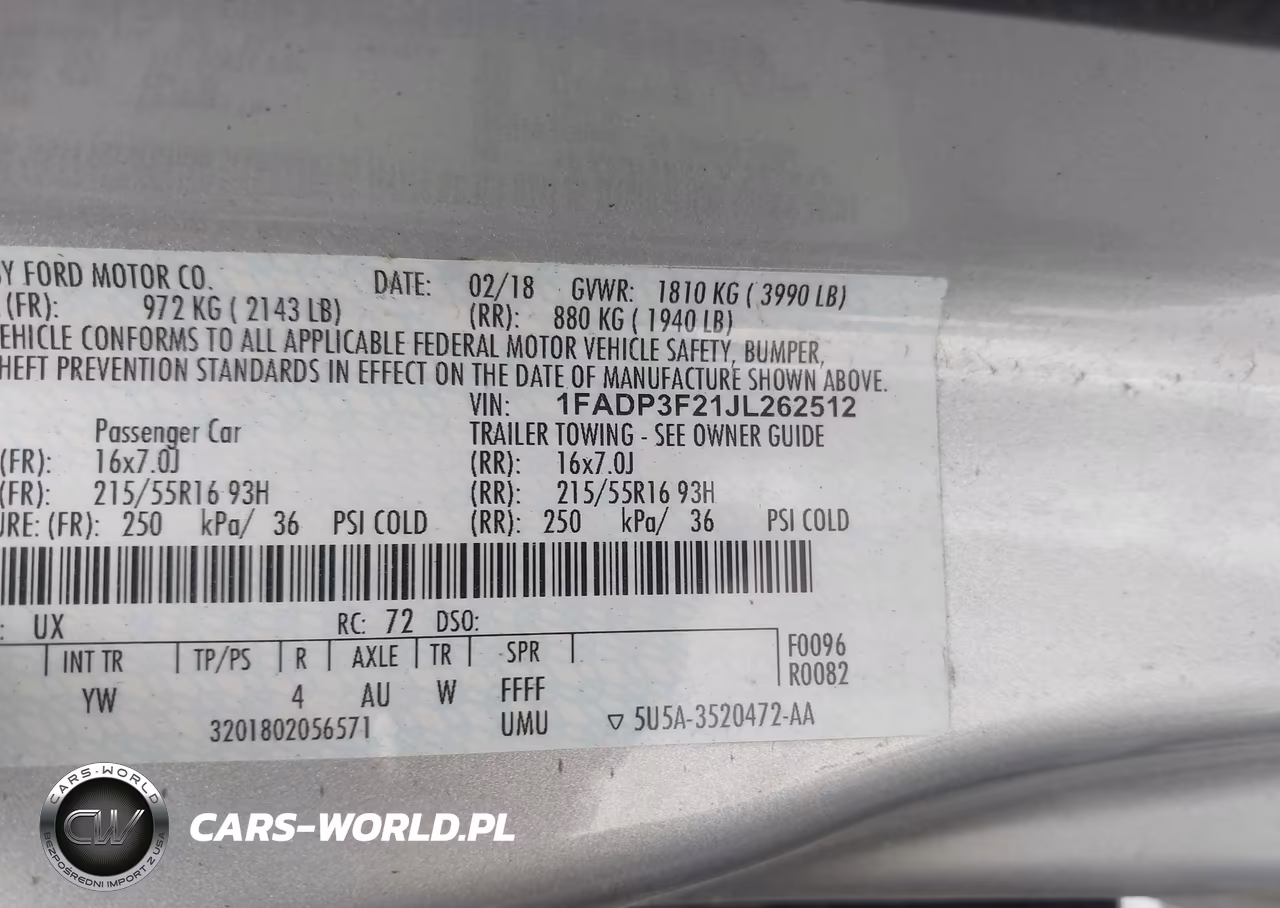2018 Ford Focus Se VIN:1FADP3F21JL262512 - 9