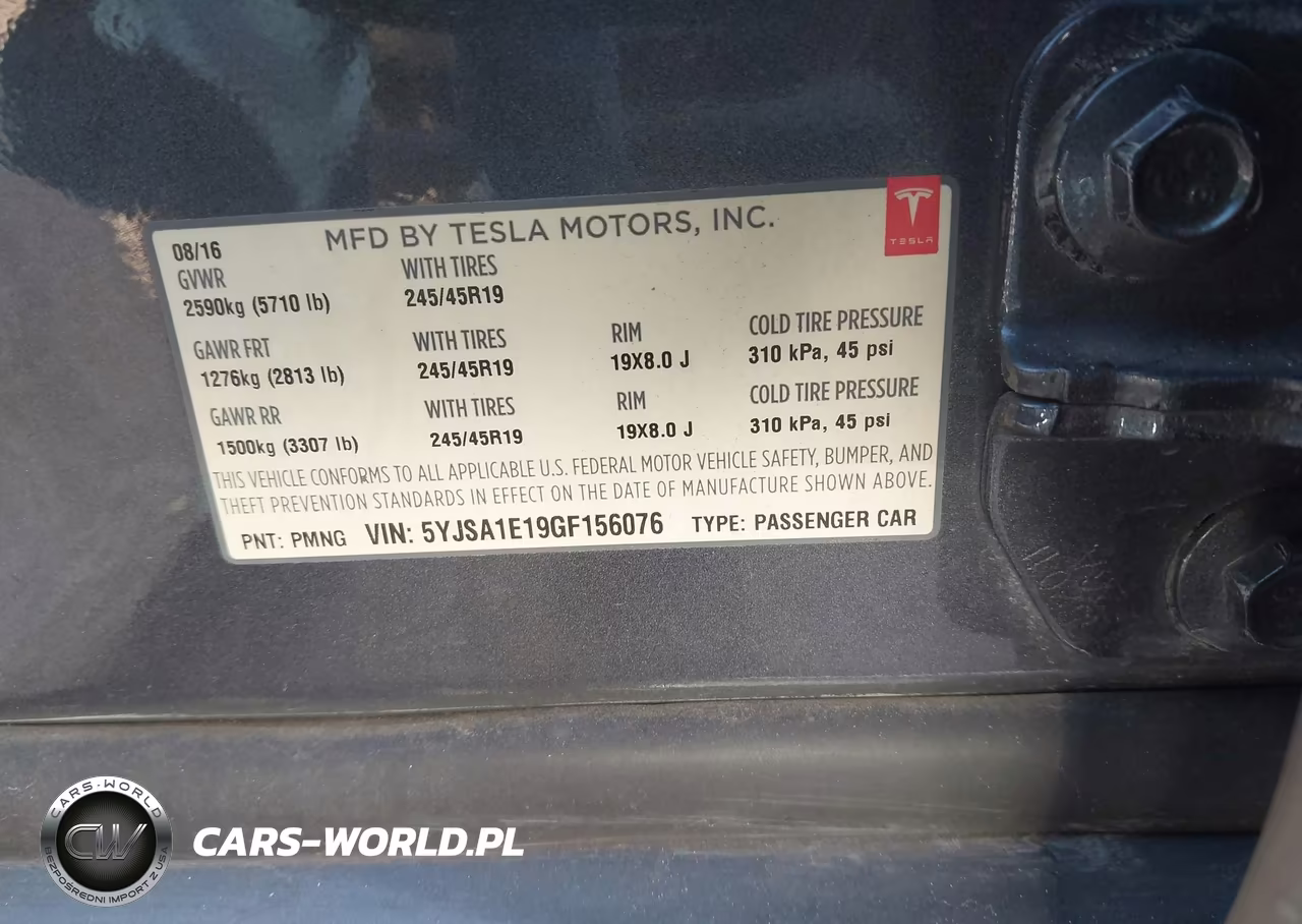 2016 Tesla Model S 60-70-75-85 VIN:5YJSA1E19GF156076 - 9