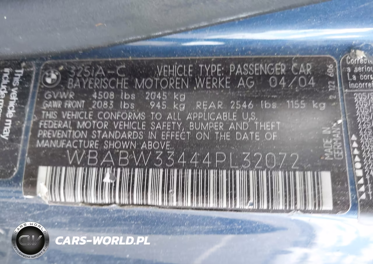 2004 BMW 325Ci VIN:WBABW33444PL32072 - 9