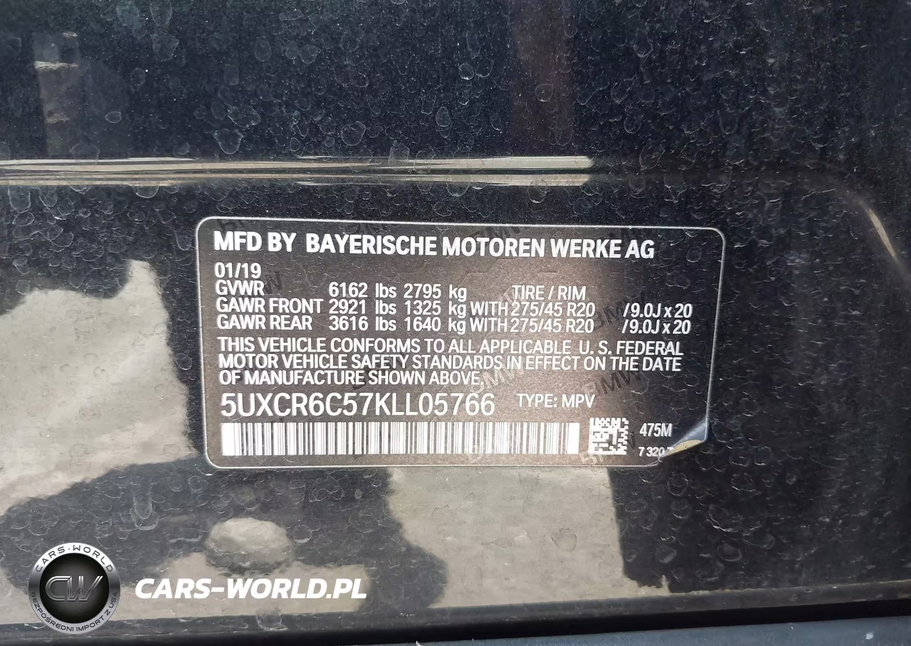 2019 BMW X5 xDrive40I VIN:5UXCR6C57KLL05766 - 9