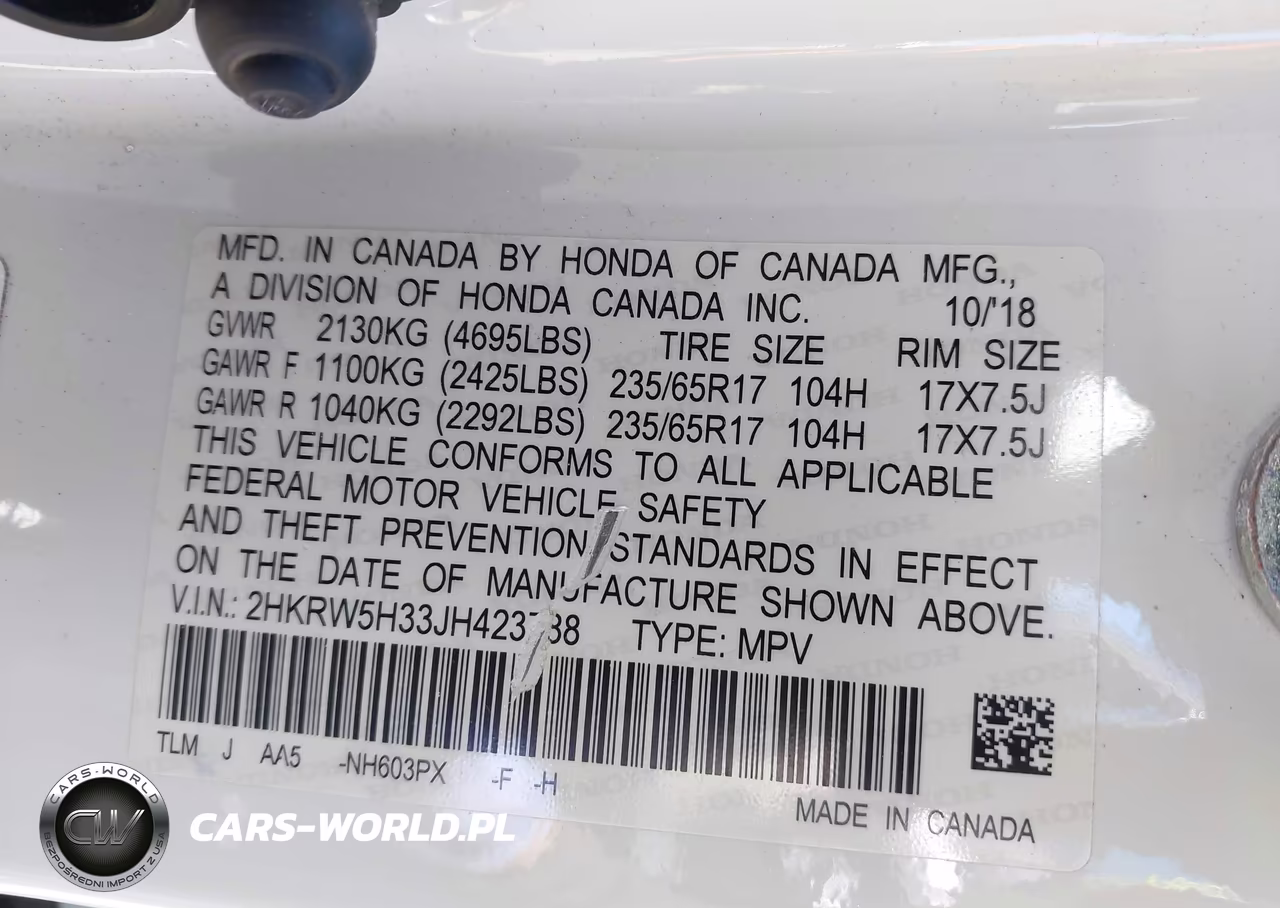 2018 Honda Cr-V Lx VIN:2HKRW5H33JH423788 - 9