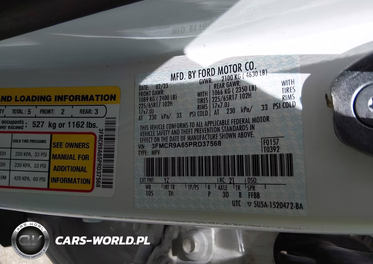 2023 Ford Bronco Sport VIN:3FMCR9A65PRD37568 - 9