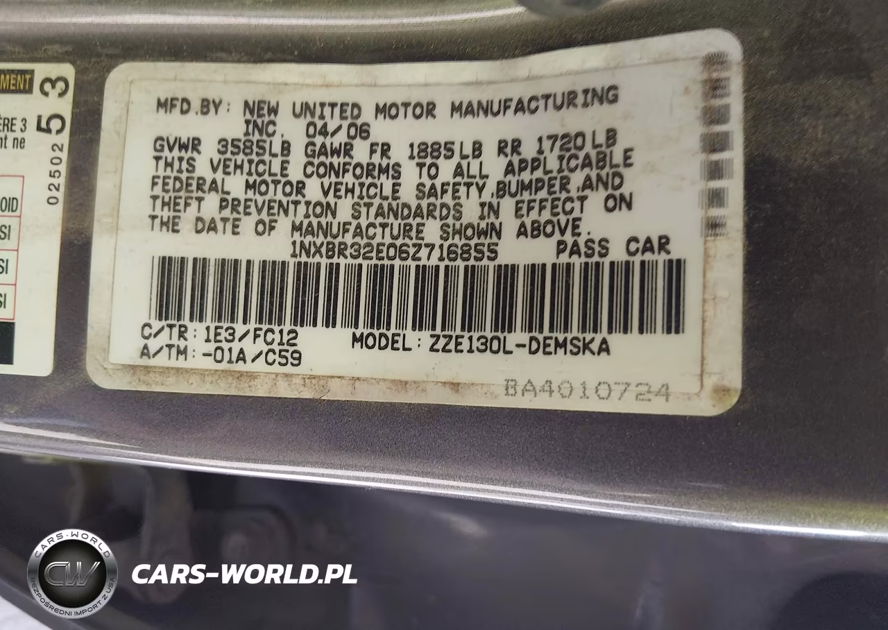 2006 Toyota Corolla S VIN:1NXBR32E06Z716855 - 9