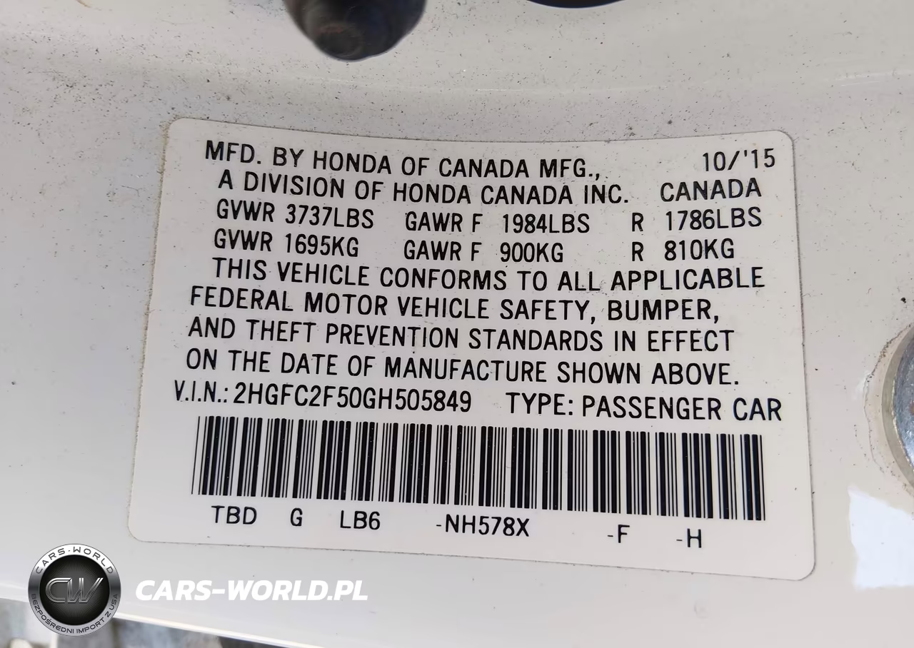 2016 Honda Civic Lx VIN:2HGFC2F50GH505849 - 9