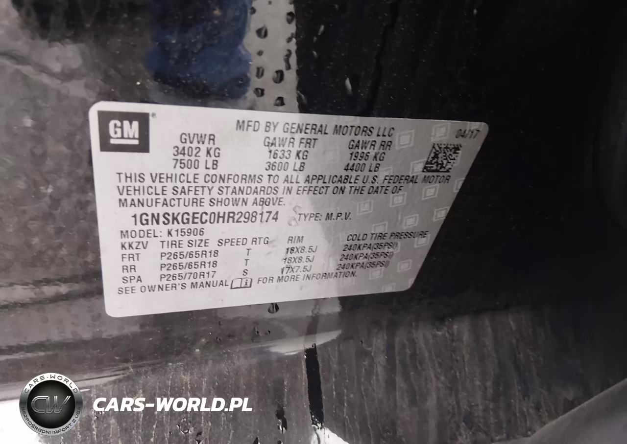 2017 Chevrolet Suburban Ls VIN:1GNSKGEC0HR298174 - 9