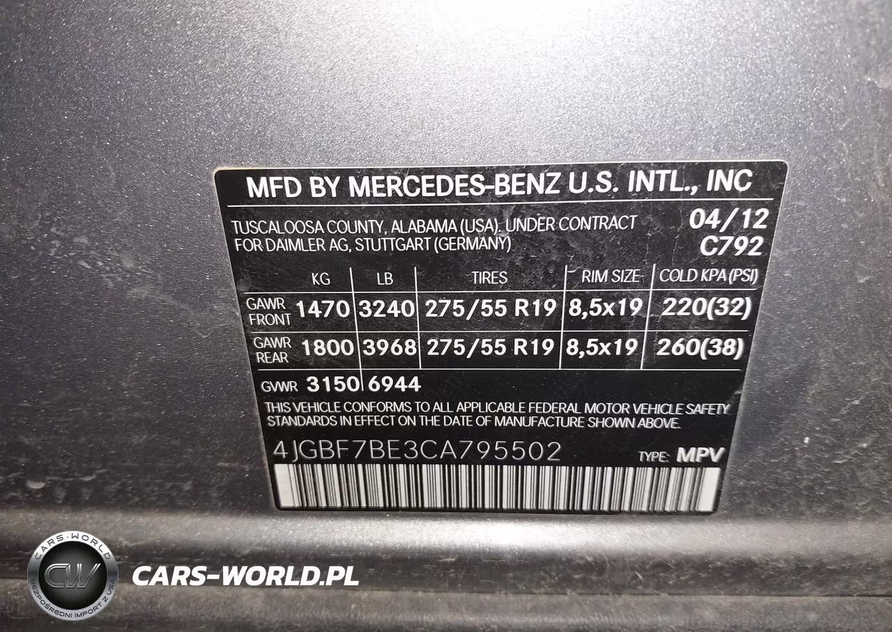 2012 Mercedes-Benz Gl 450 4Matic VIN:4JGBF7BE3CA795502 - 9