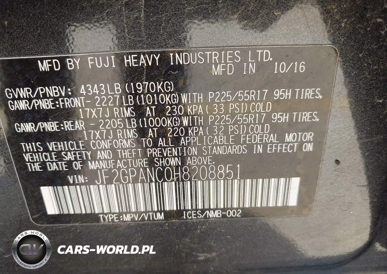 2017 Subaru Crosstrek 2.0I Limited VIN:JF2GPANC0H8208851 - 9