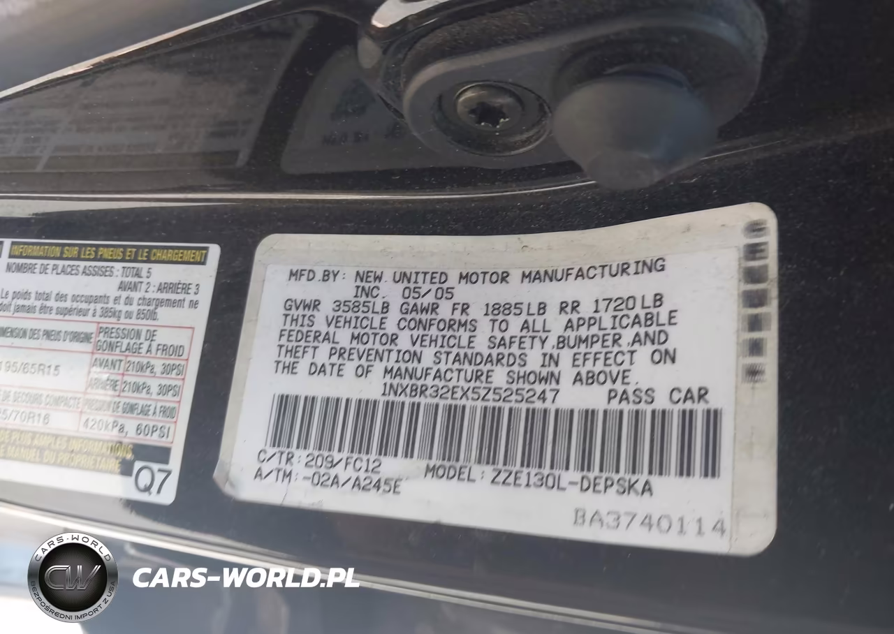 2005 Toyota Corolla S VIN:1NXBR32EX5Z525247 - 9
