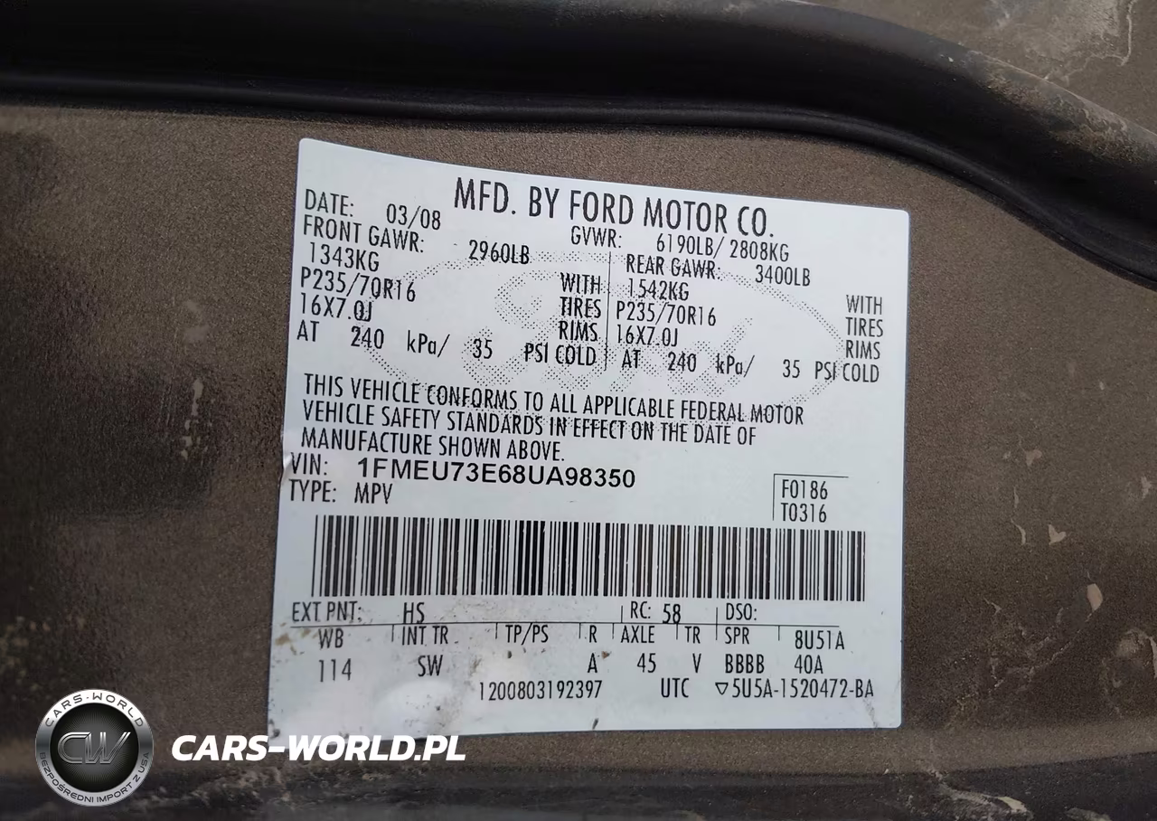 2008 Ford Explorer Xlt VIN:1FMEU73E68UA98350 - 9
