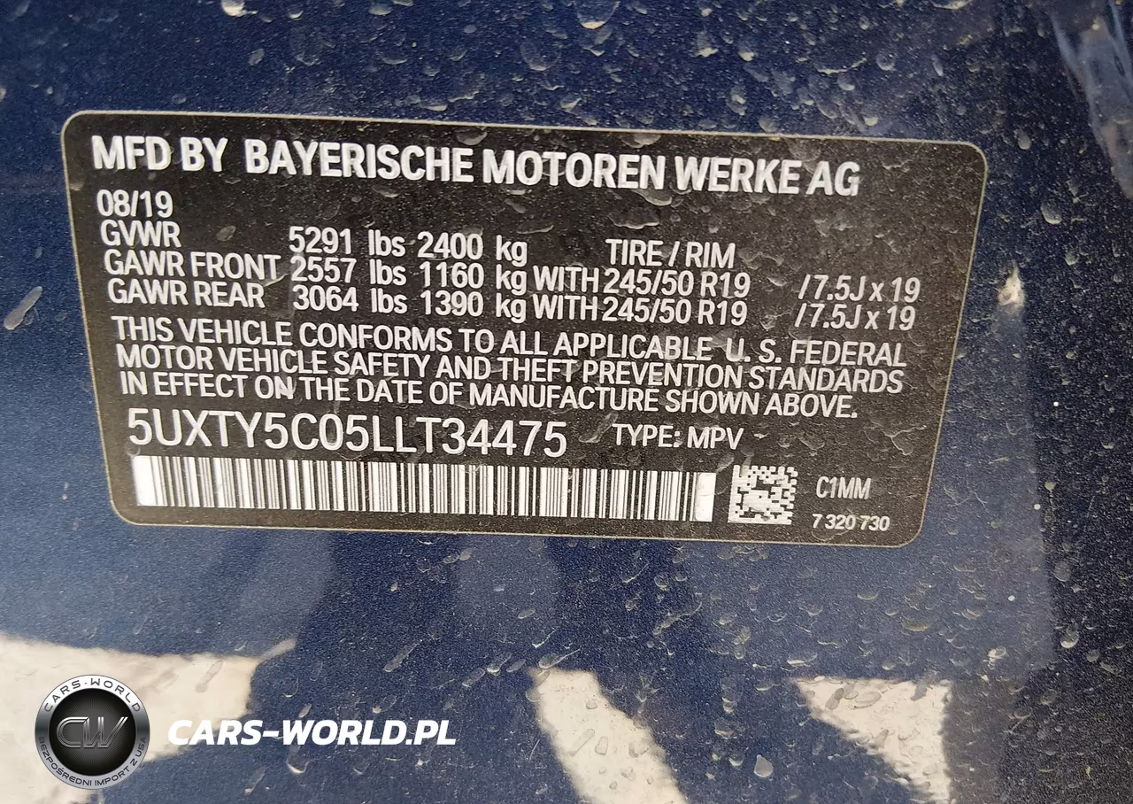 2020 BMW X3 xDrive30I VIN:5UXTY5C05LLT34475 - 9