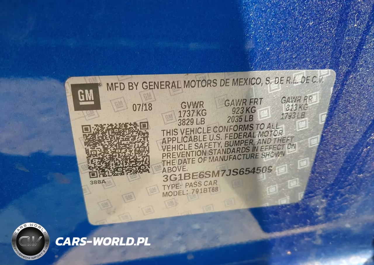 2018 Chevrolet Cruze Lt Auto VIN:3G1BE6SM7JS654509 - 9