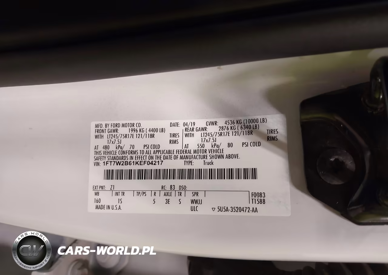2019 Ford F-250 Xl VIN:1FT7W2B61KEF04217 - 9