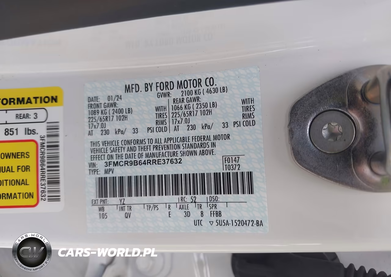 2024 Ford Bronco Sport Big Bend VIN:3FMCR9B64RRE37632 - 9