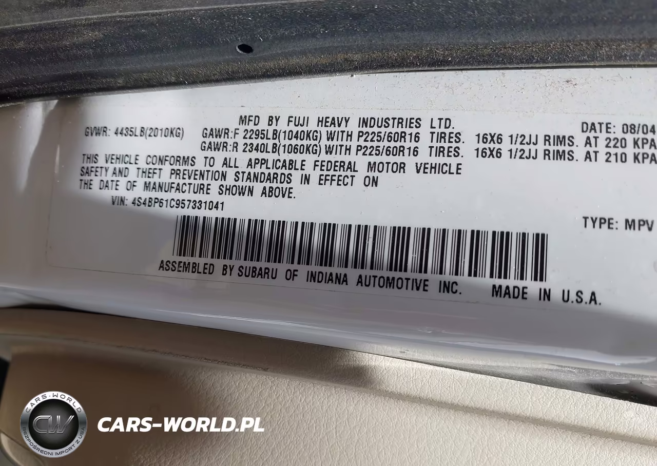 2005 Subaru Outback 2.5I VIN:4S4BP61C957331041 - 9