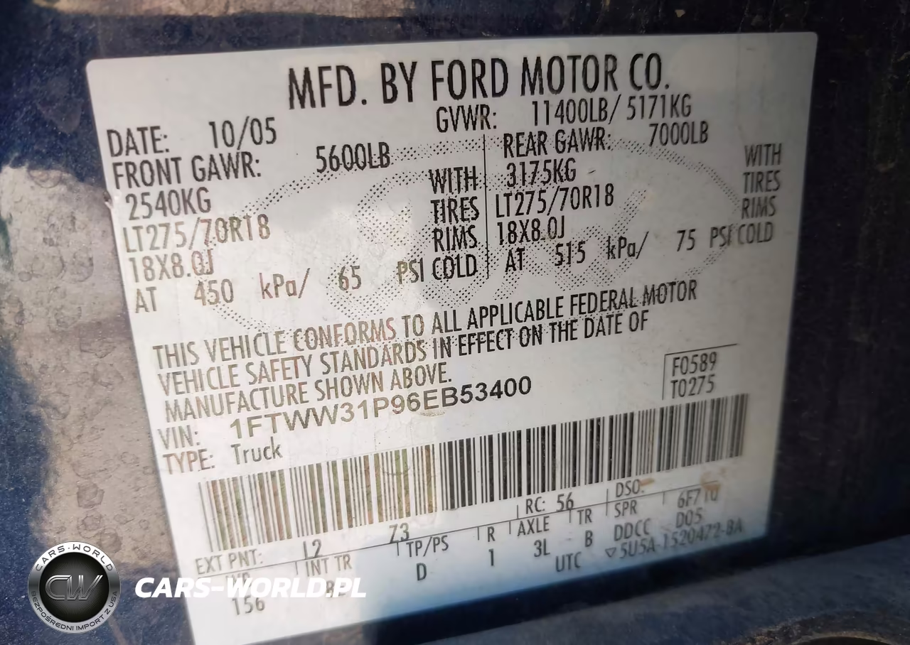 2006 Ford F-350 Lariat-Xl-Xlt VIN:1FTWW31P96EB53400 - 9