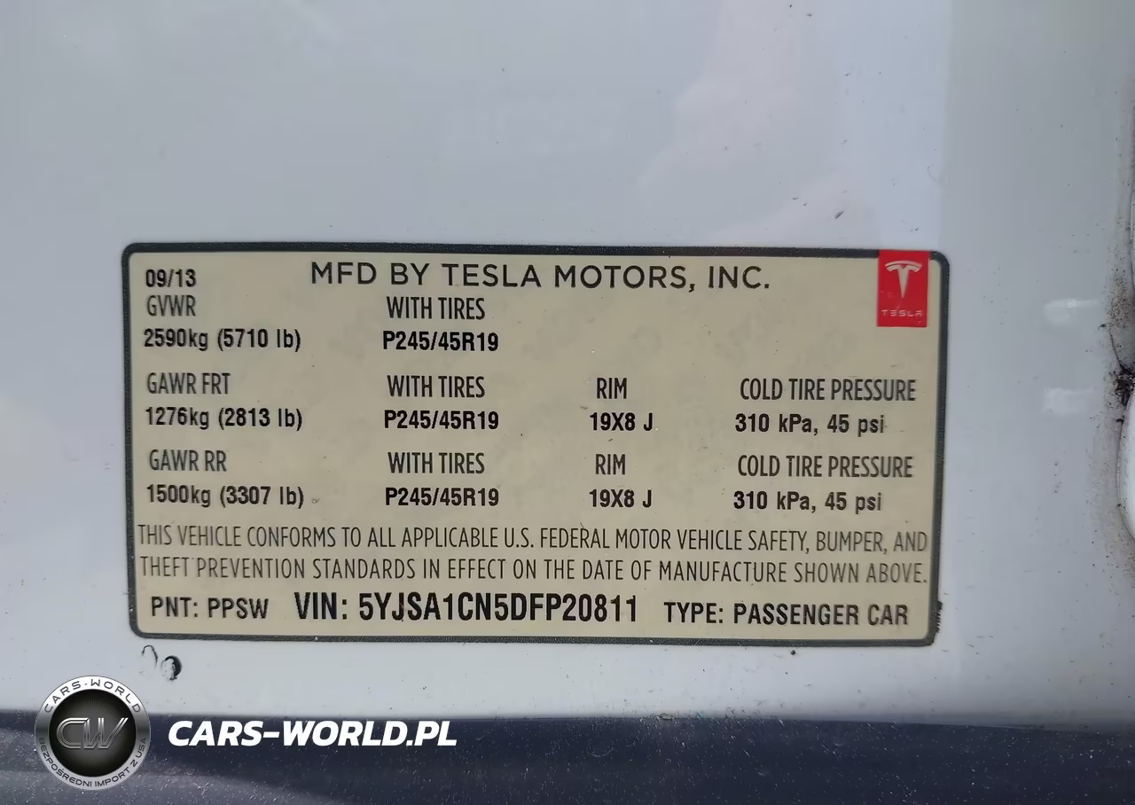 2013 Tesla Model S VIN:5YJSA1CN5DFP20811 - 9