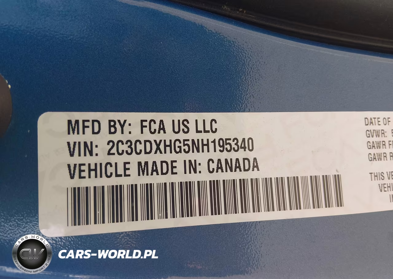 2022 Dodge Charger Gt Rwd VIN:2C3CDXHG5NH195340 - 9