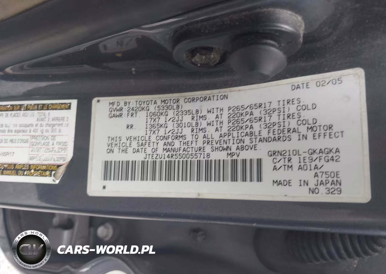 2005 Toyota 4Runner Sr5 V6 VIN:JTEZU14R550055718 - 9