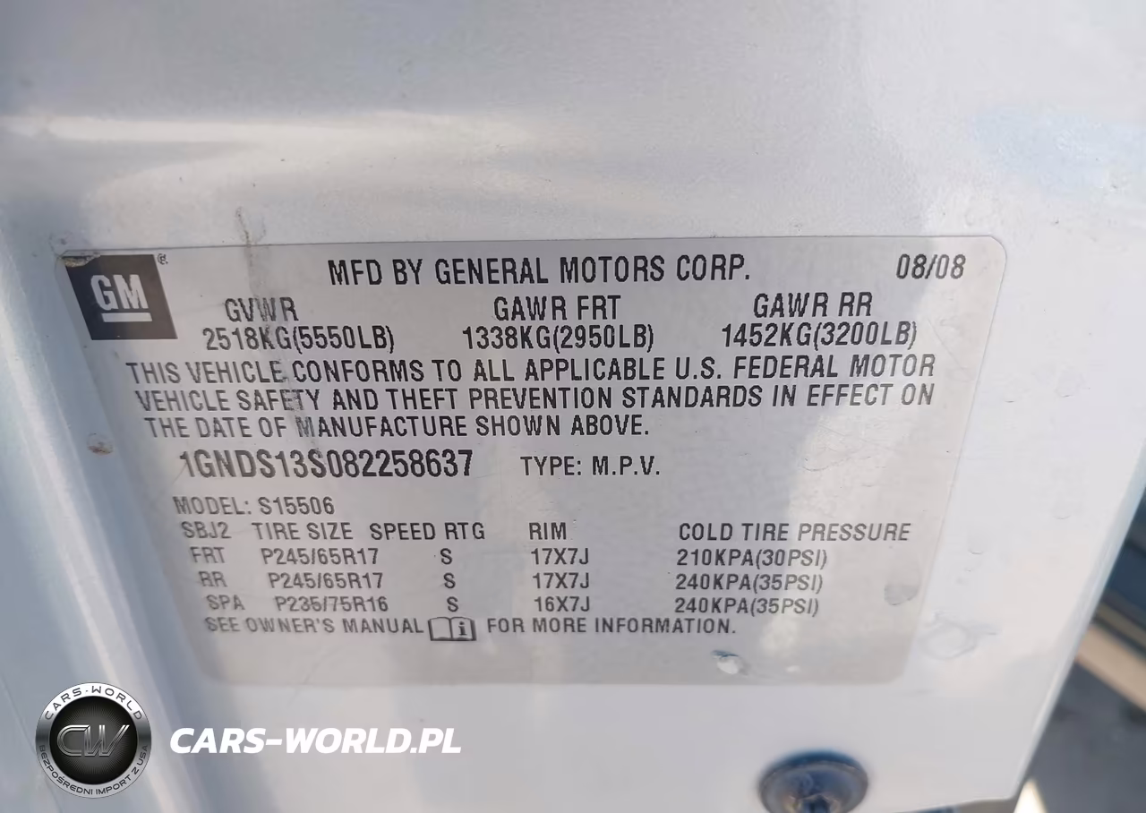 2008 Chevrolet Trailblazer Lt VIN:1GNDS13S082258637 - 9