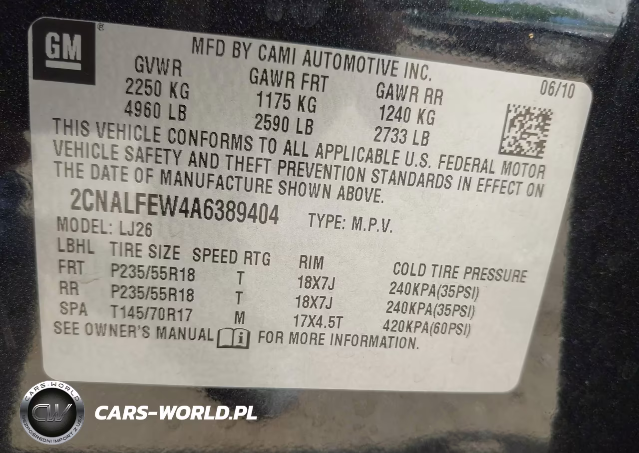 2010 Chevrolet Equinox Ltz VIN:2CNALFEW4A6389404 - 9