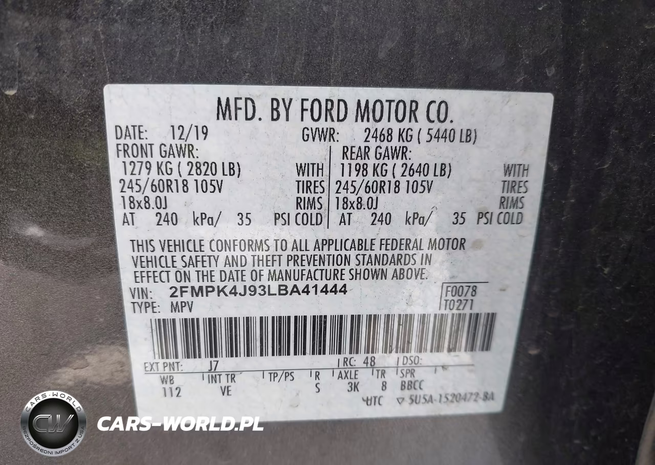 2020 Ford Edge Sel VIN:2FMPK4J93LBA41444 - 9