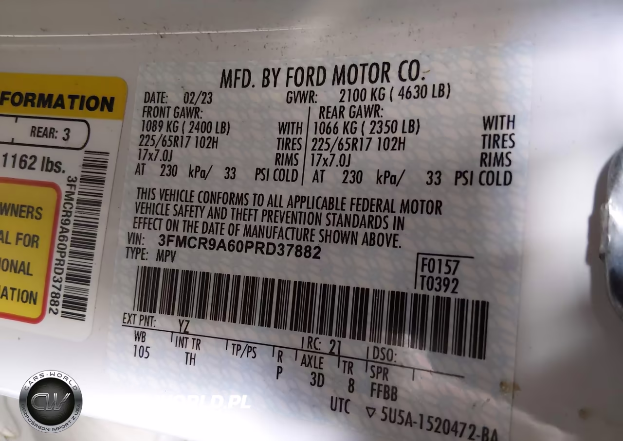 2023 Ford Bronco Sport VIN:3FMCR9A60PRD37882 - 9