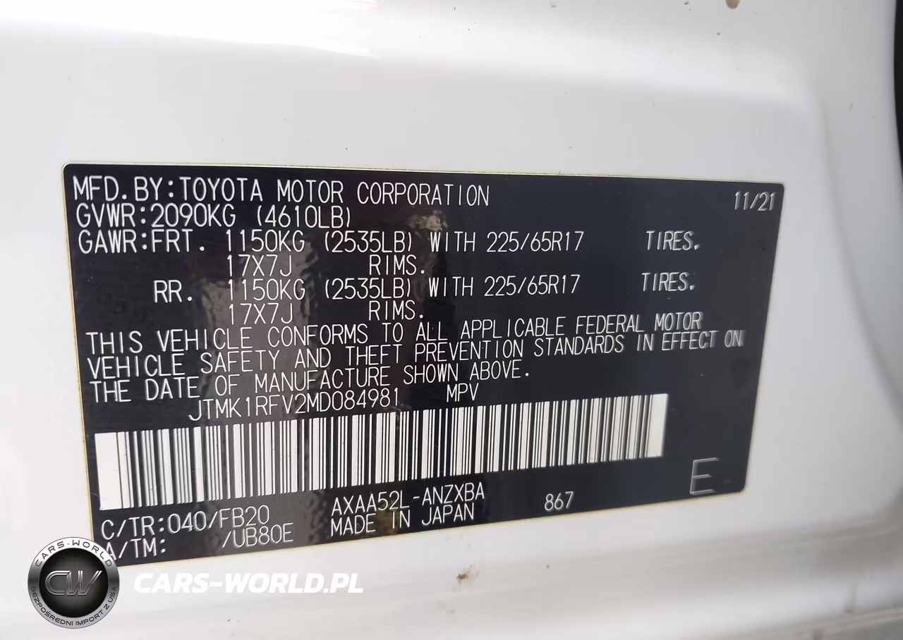 2021 Toyota Rav4 Le VIN:JTMK1RFV2MD084981 - 9