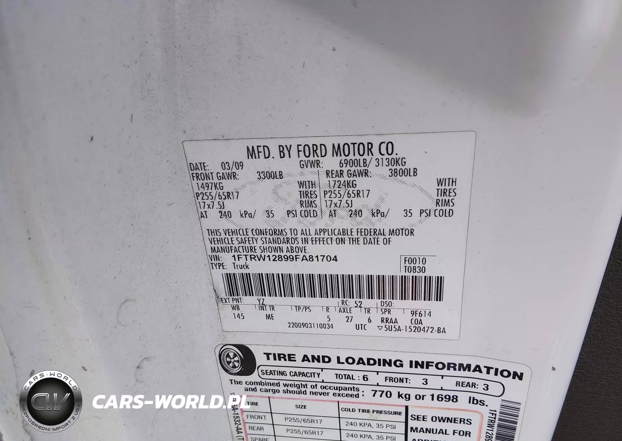 2009 Ford F-150 Xl-Xlt VIN:1FTRW12899FA81704 - 9