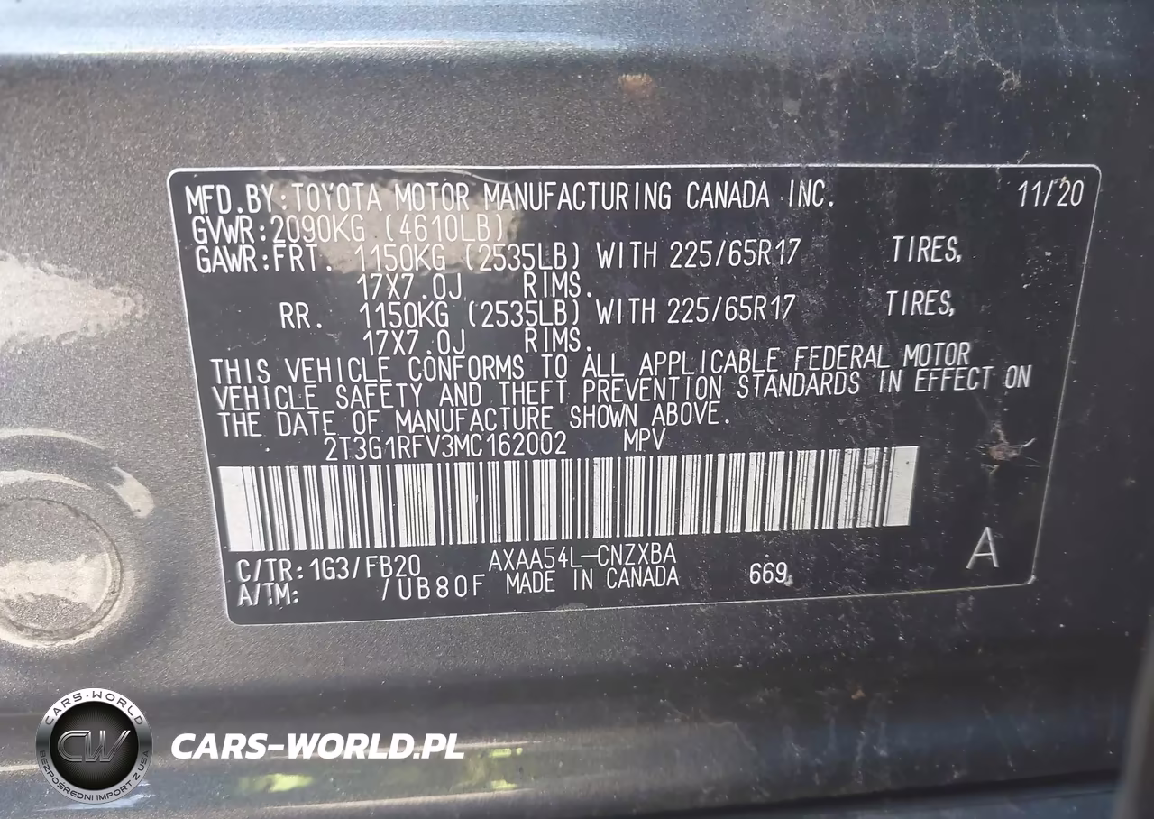 2021 Toyota Rav4 Le VIN:2T3G1RFV3MC162002 - 9