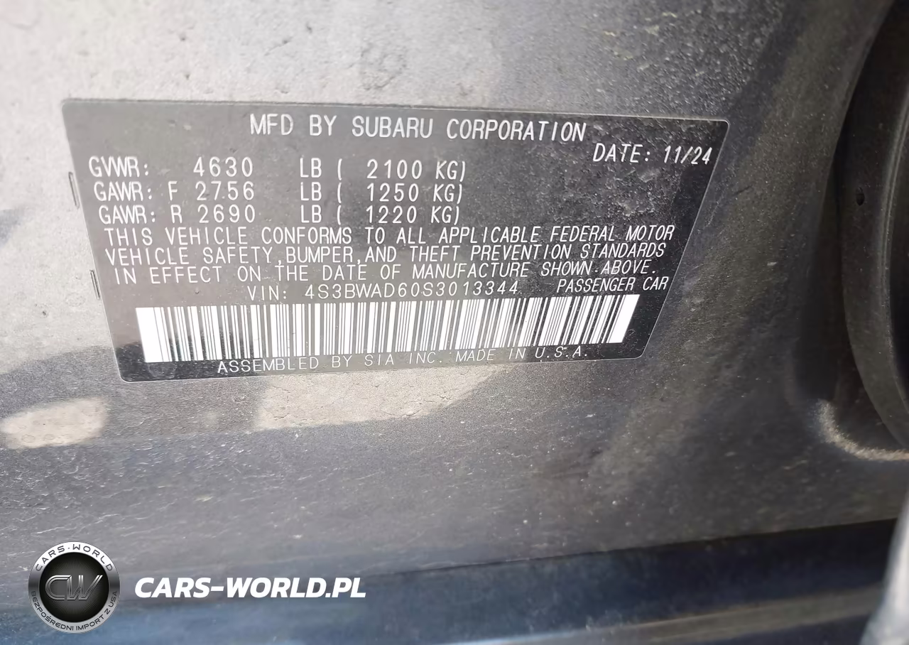 2025 Subaru Legacy Premium VIN:4S3BWAD60S3013344 - 9