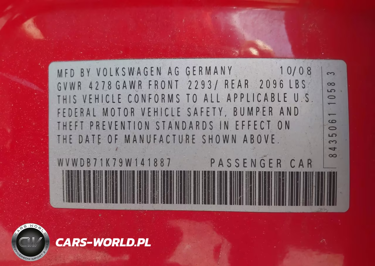 2009 Volkswagen Rabbit S VIN:WVWDB71K79W141887 - 9