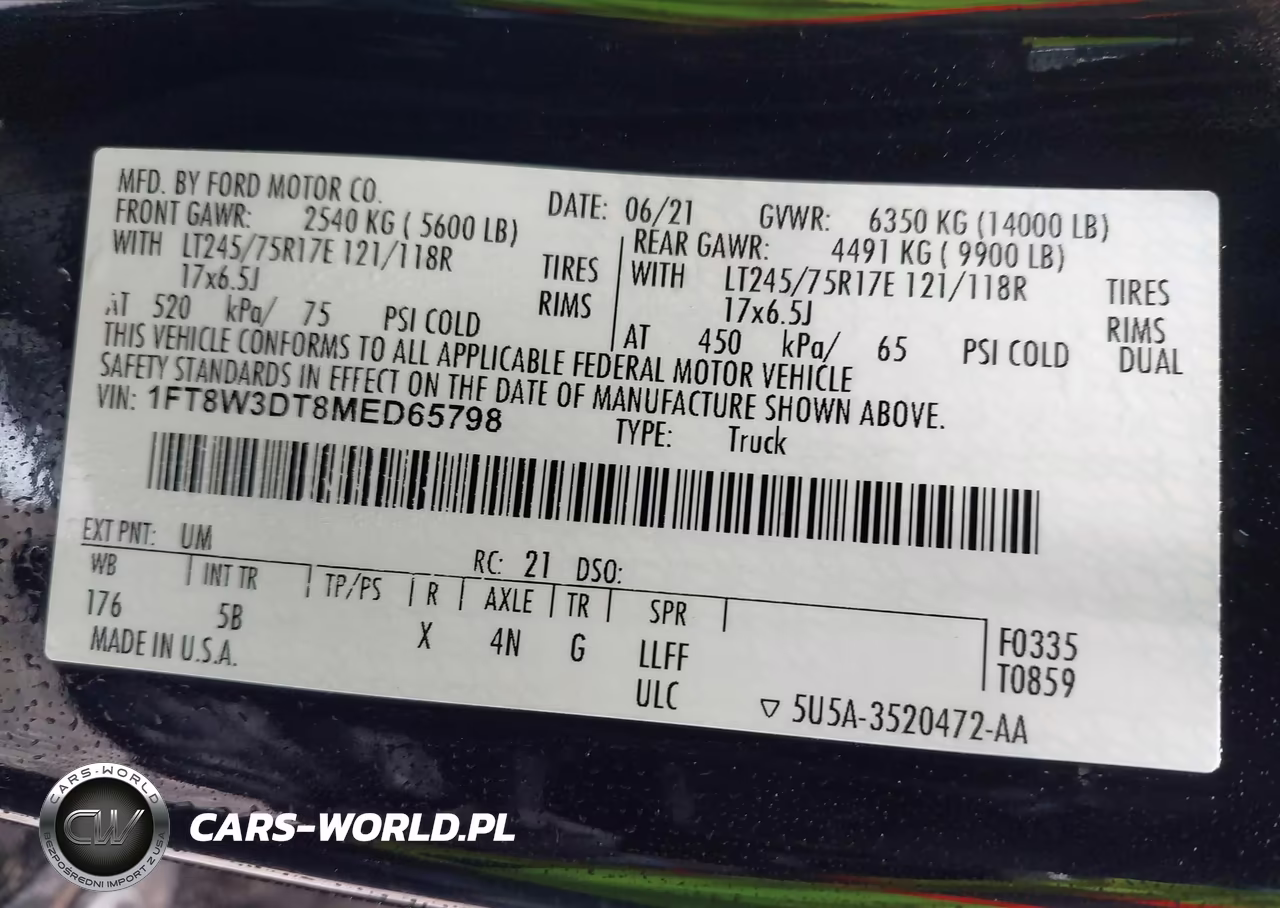 2021 Ford F-350 Lariat VIN:1FT8W3DT8MED65798 - 8