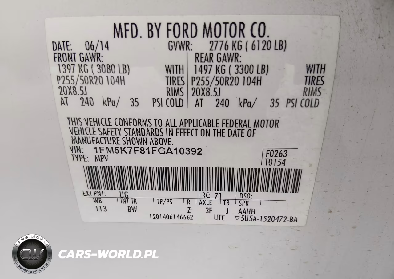 2015 Ford Explorer Limited VIN:1FM5K7F81FGA10392 - 9
