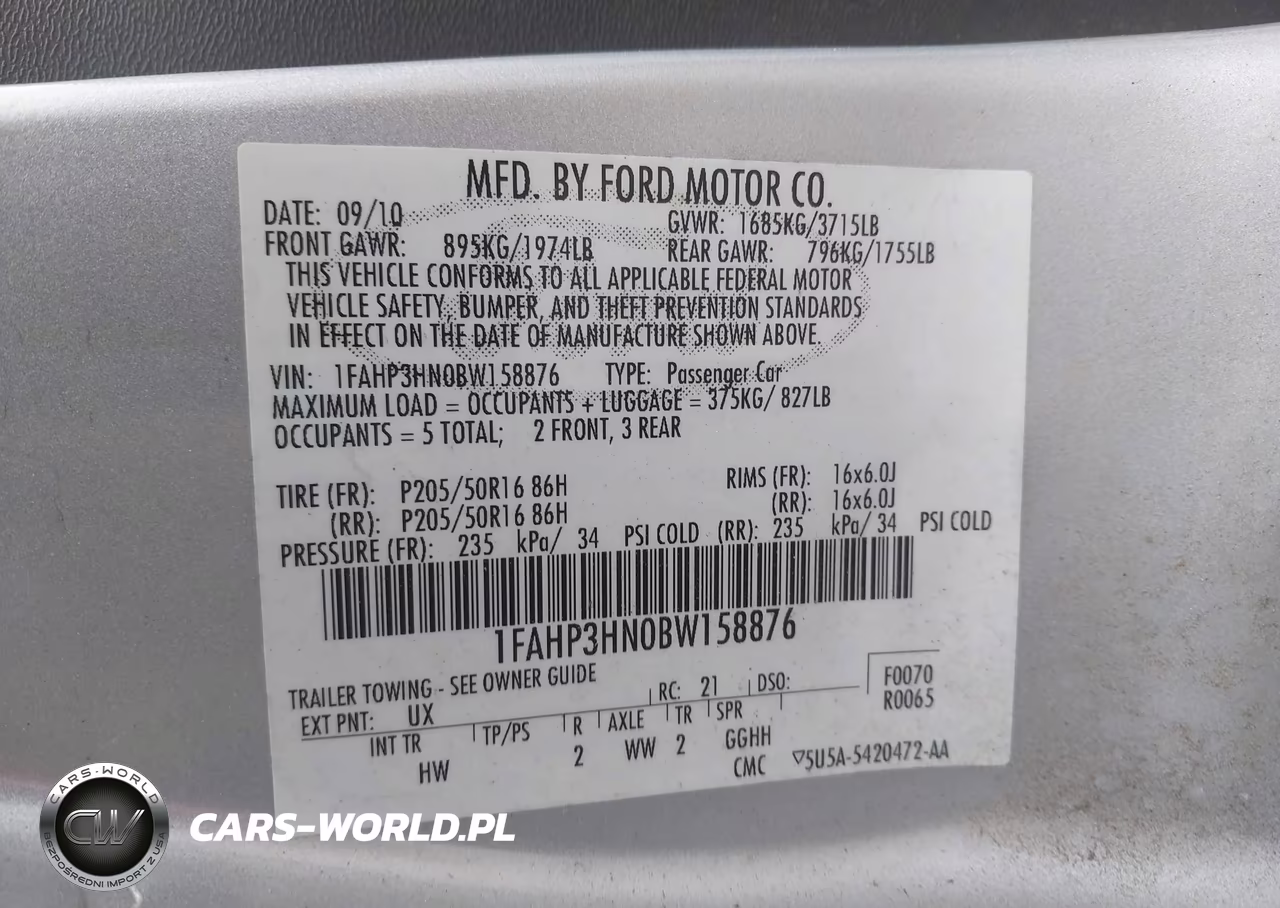 2011 Ford Focus Sel VIN:1FAHP3HN0BW158876 - 9