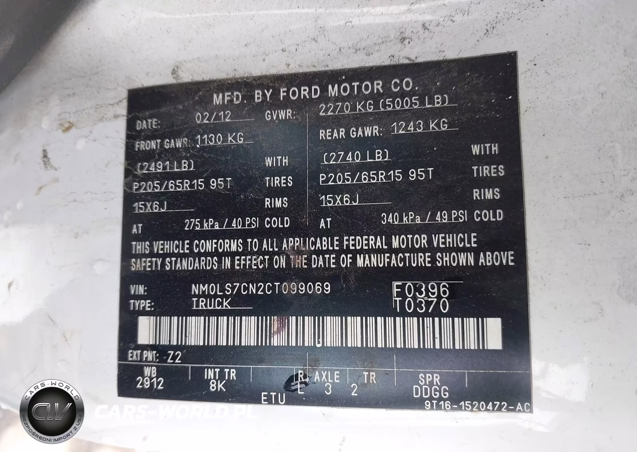 2012 Ford Transit Connect Xl VIN:NM0LS7CN2CT099069 - 9