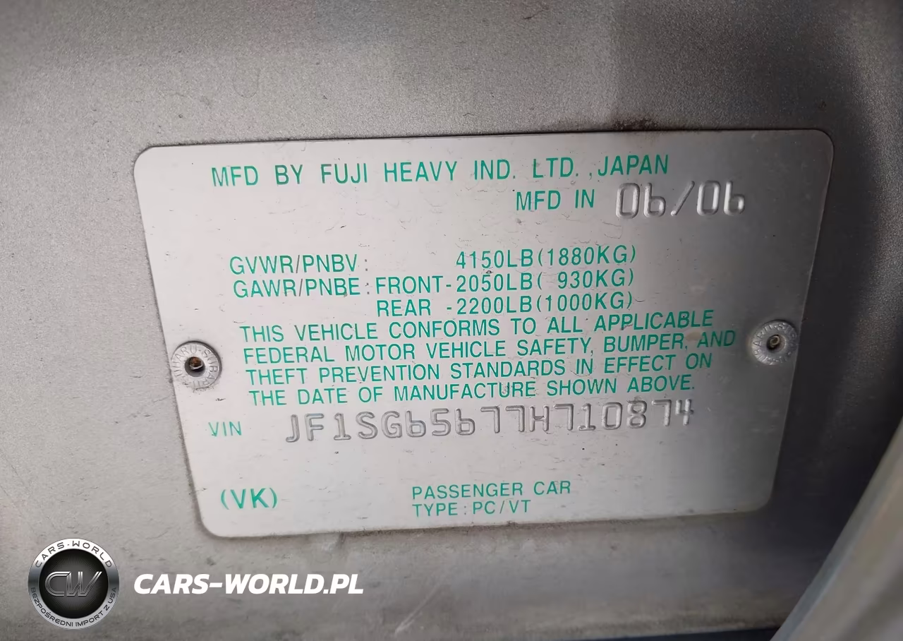 2007 Subaru Forester 2.5X VIN:JF1SG65677H710874 - 9
