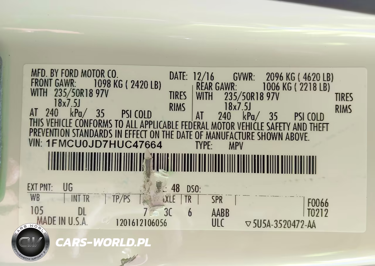 2017 Ford Escape Titanium VIN:1FMCU0JD7HUC47664 - 9