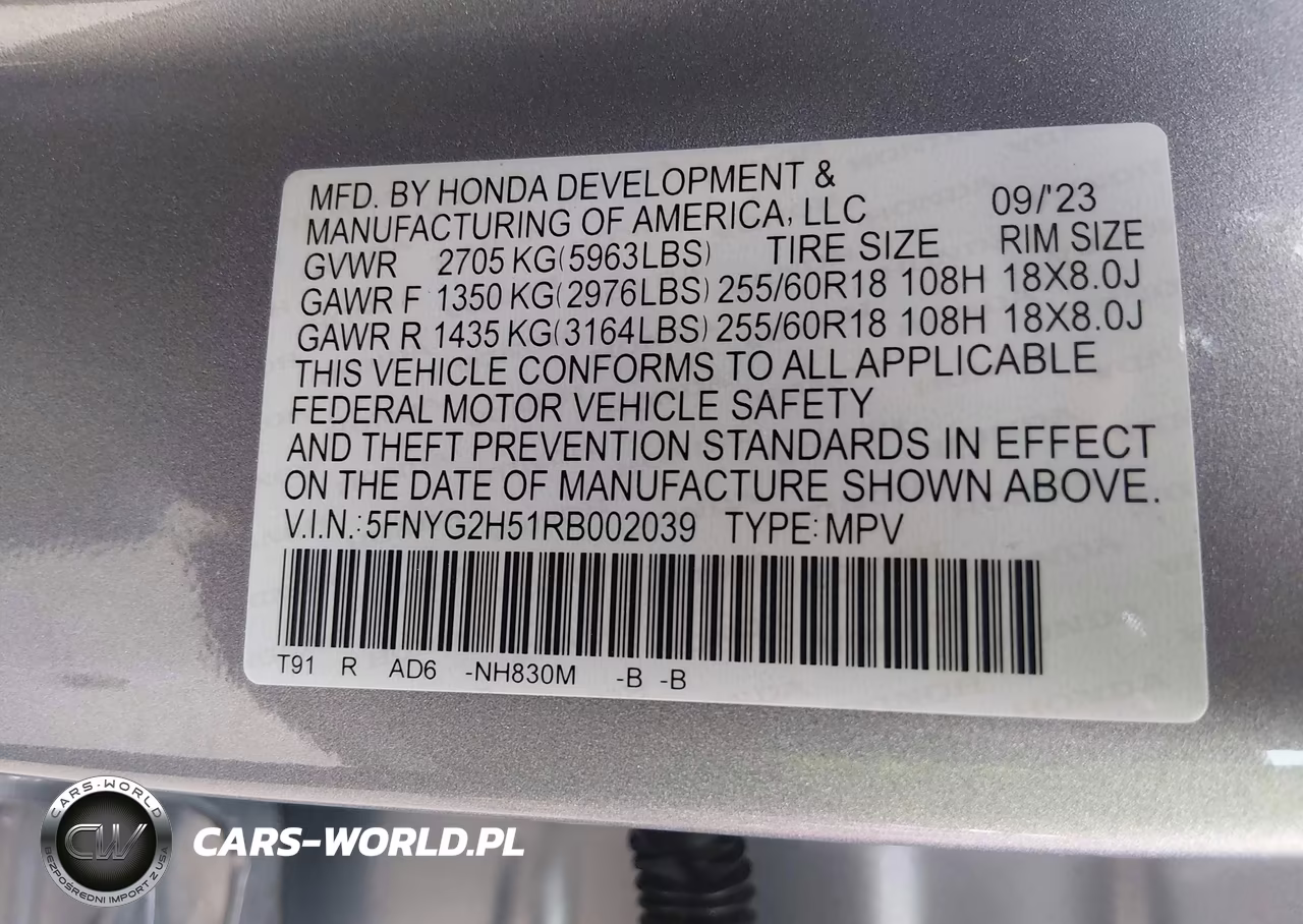 2024 Honda Pilot Ex-L 7 Passenger VIN:5FNYG2H51RB002039 - 9
