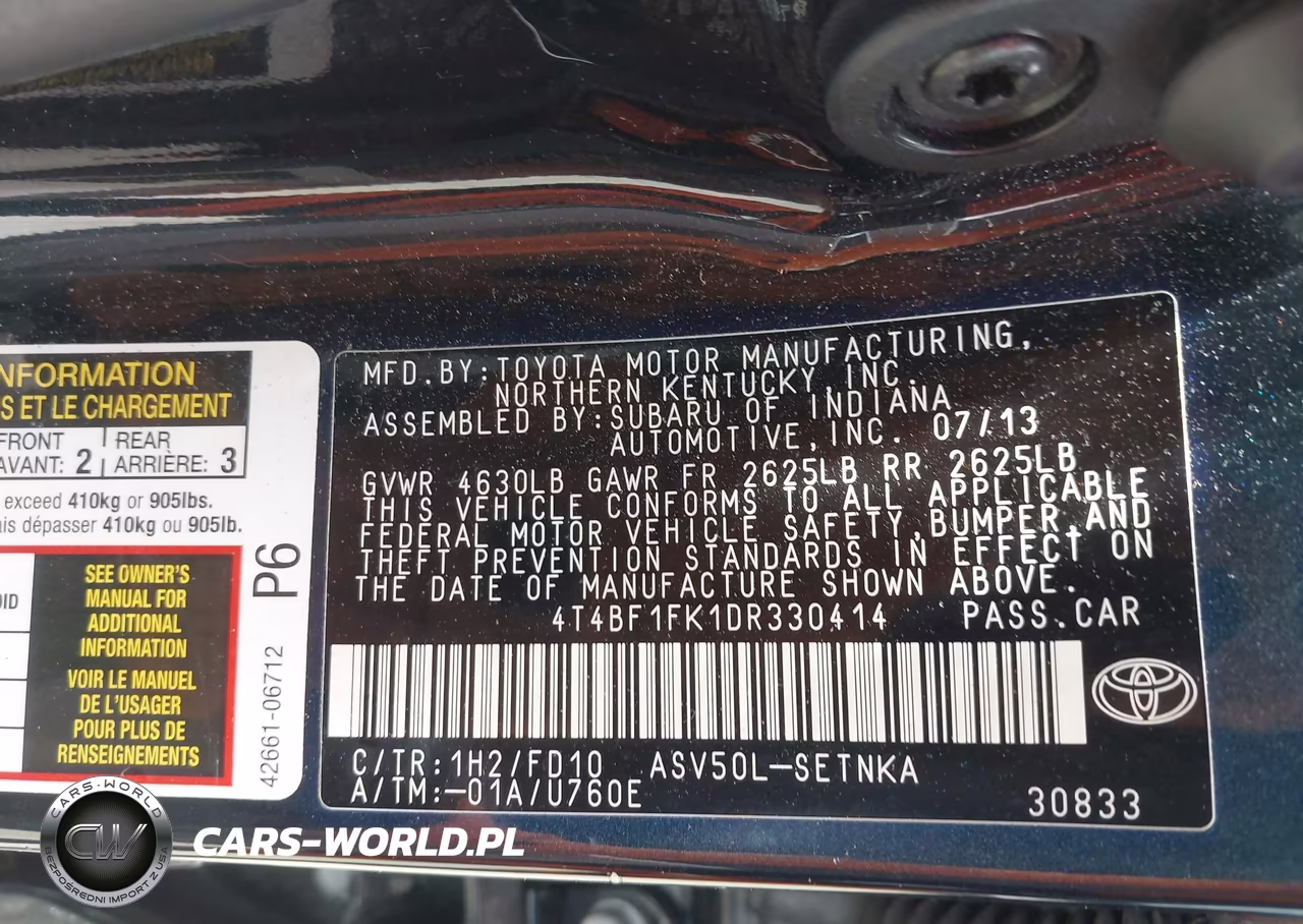 2013 Toyota Camry Le VIN:4T4BF1FK1DR330414 - 9