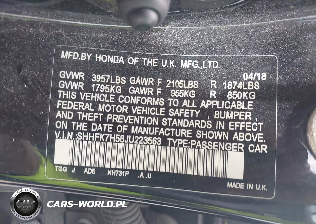 2018 Honda Civic Ex VIN:SHHFK7H58JU223563 - 9