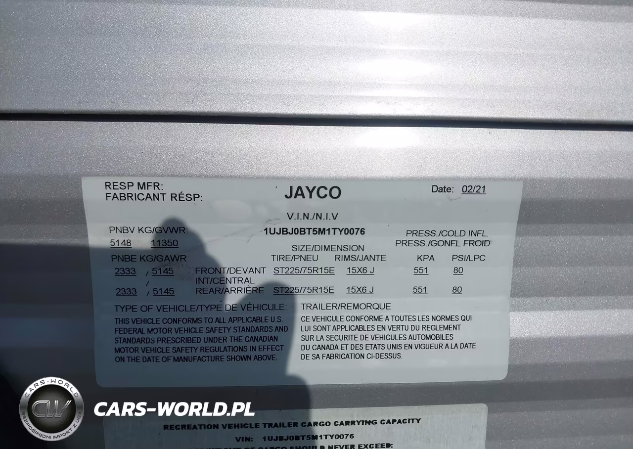 2021 Jayco Other VIN:1UJBJ0BT5M1TY0076 - 9