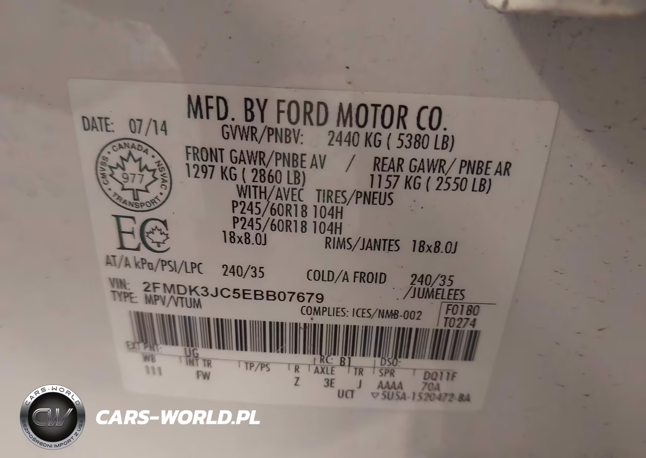 2014 Ford Edge Sel VIN:2FMDK3JC5EBB07679 - 9