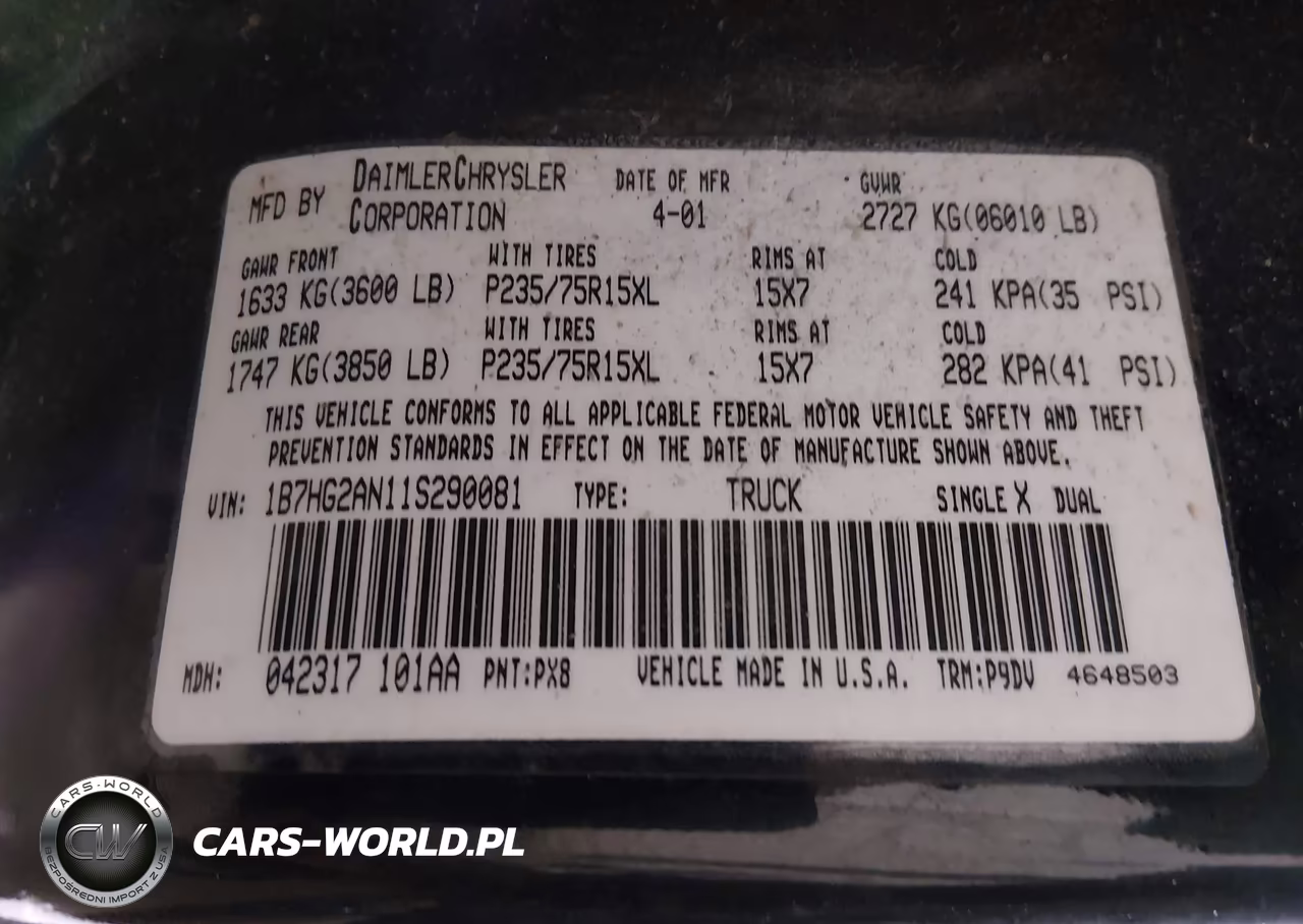 2001 Dodge Dakota Slt-Sport VIN:1B7HG2AN11S290081 - 9