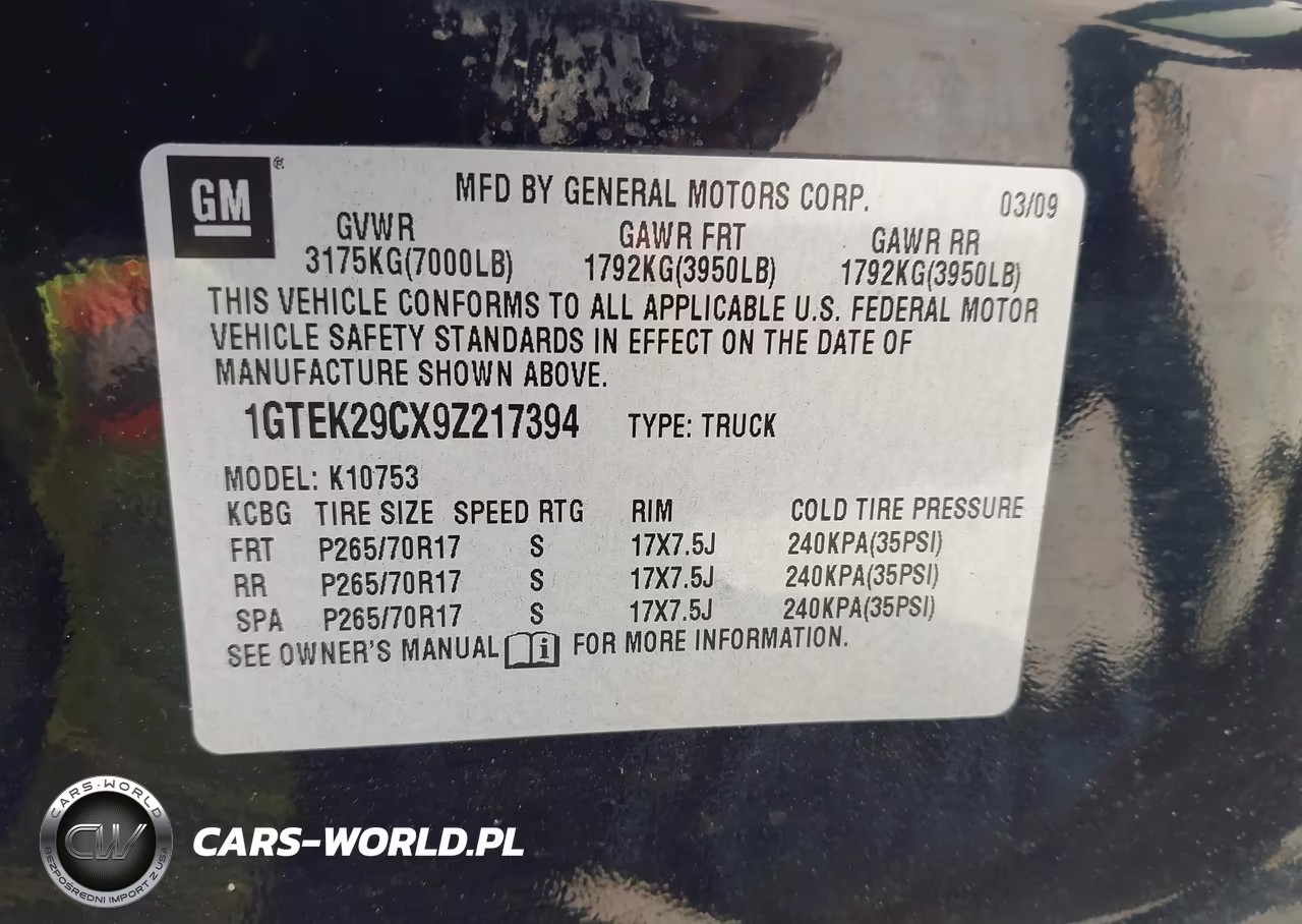 2009 GMC Sierra 1500 Sle VIN:1GTEK29CX9Z217394 - 9